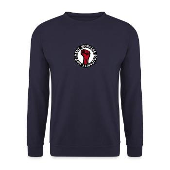 3 colors - Workers Solidarity Movement - Working - Sweat-shirt Unisexe - marine - Devant - Alina (178cm) & Michal (187cm)
