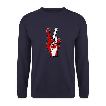 Drapeau du Canada, Symbole de la Paix, De la Victoire - Sweat-shirt Unisexe - marine - Devant - Alina (178cm) & Michal (187cm)