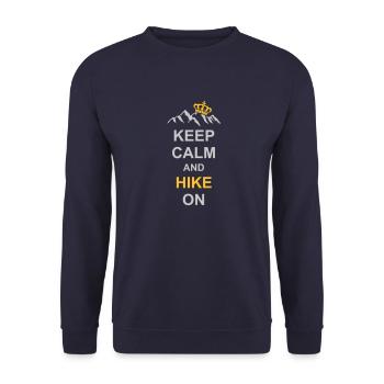 Keep calm and hike - Unisex Sweatshirt - navy - Front - Alina (178cm) & Michal (187cm)