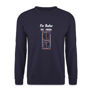 Bahnfiguren ganz logisch - Unisex Pullover - Navy - Vorne - Alina (178cm) & Michal (187cm)