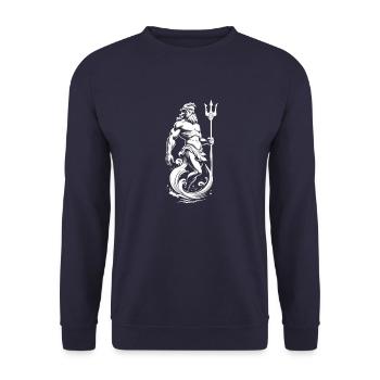 Poseidon god of the sea. - Unisex Sweatshirt - navy - Front - Alina (178cm) & Michal (187cm)