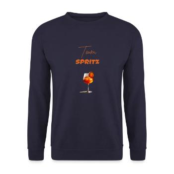Team Spritz Aperoli Geschenk - Unisex Pullover - Navy - Vorne - Alina (178cm) & Michal (187cm)