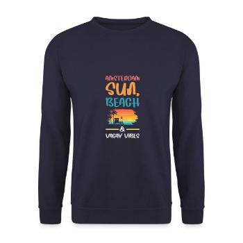 Amsterdam Holiday Vibes - Unisex Sweatshirt - navy - Front - Alina (178cm) & Michal (187cm)