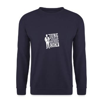 Bachelor Party Crew Saying Team Bachelor - Unisex Sweatshirt - navy - Front - Alina (178cm) & Michal (187cm)