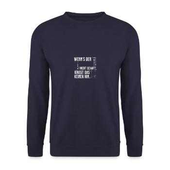 wenn's der __ nicht schafft, kriegt das keiner hin - Unisex Pullover - Navy - Vorne - Alina (178cm) & Michal (187cm)