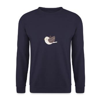bird | sparrow cartoon wings fly - Unisex Sweatshirt - navy - Front - Alina (178cm) & Michal (187cm)