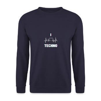 I love techno light - Unisex Sweatshirt - navy - Front - Alina (178cm) & Michal (187cm)