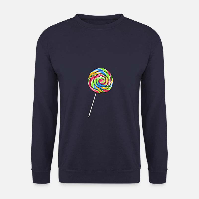 Bunter Lolli Zucker am Stiel Illustration - Unisex Pullover - Navy