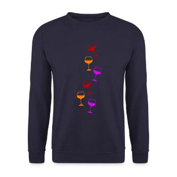 Wine Red Wine Glass Icon - Unisex Sweatshirt - navy - Front - Alina (178cm) & Michal (187cm)
