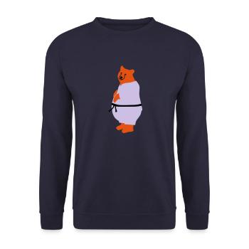 Taekwondo Bär - Unisex Pullover - Navy - Vorne - Alina (178cm) & Michal (187cm)