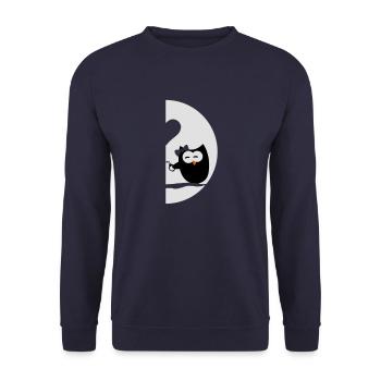 Owls left - Valentine's Day - Unisex Sweatshirt - navy - Front - Alina (178cm) & Michal (187cm)