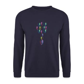 Fleur d'amour numéro1 - Sweat-shirt Unisexe - marine - Devant - Alina (178cm) & Michal (187cm)