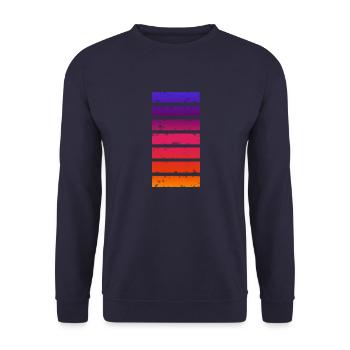 Barre multicolore - Sweat-shirt Unisexe - marine - Devant - Alina (178cm) & Michal (187cm)