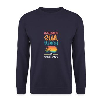 Mallorca Urlaub Vibes - Unisex Pullover - Navy - Vorne - Alina (178cm) & Michal (187cm)