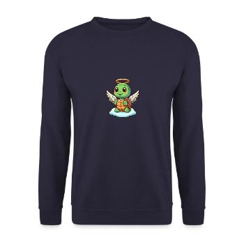 Mignon ange tortue avec des ailes dessin animé - Sweat-shirt Unisexe - marine - Devant - Alina (178cm) & Michal (187cm)