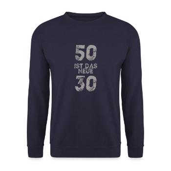 50 das neue 30 - Unisex Pullover - Navy - Vorne - Alina (178cm) & Michal (187cm)