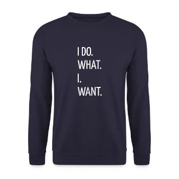 anti gift idea funny cat long sleeve shirts cute - Unisex Sweatshirt - navy - Front - Alina (178cm) & Michal (187cm)