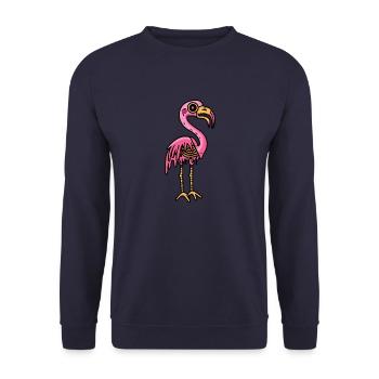 Flamingo Halloween Tier - Unisex Pullover - Navy - Vorne - Alina (178cm) & Michal (187cm)