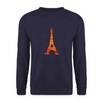 Automne à Paris Eiffenturm feuillage feuilles colorées - Sweat-shirt Unisexe - marine - Devant - Alina (178cm) & Michal (187cm)