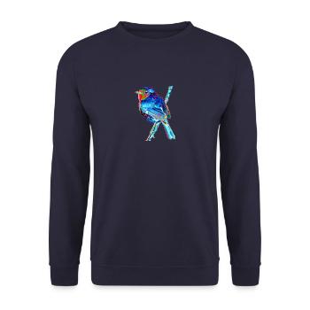 A colorful bird for the day, A732162 - Unisex Sweatshirt - navy - Front - Alina (178cm) & Michal (187cm)