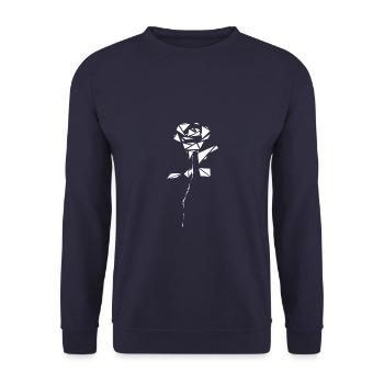 Rose dessin abstrait blanc - Sweat-shirt Unisexe - marine - Devant - Alina (178cm) & Michal (187cm)