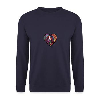 Lévrier Afghan Chien Coeur Amour - Sweat-shirt Unisexe - marine - Devant - Alina (178cm) & Michal (187cm)