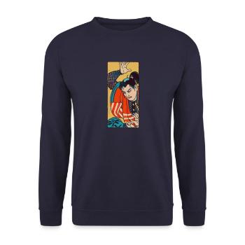 Samurai - Unisex Pullover - Navy - Vorne - Alina (178cm) & Michal (187cm)