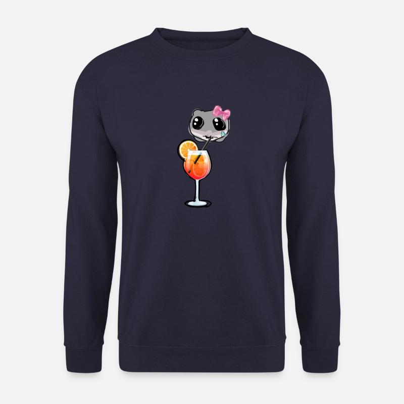 Hamster,Cocktail,illustration,sad hamster - Unisex Pullover - Navy