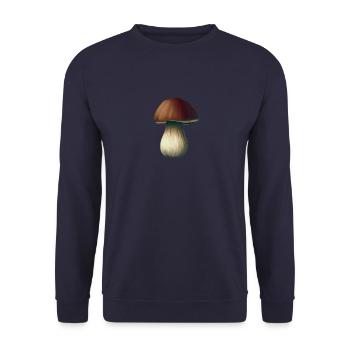 Pilz-Steinpilz - Unisex Pullover - Navy - Vorne - Alina (178cm) & Michal (187cm)