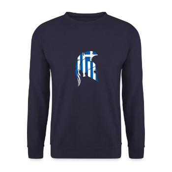 Sparta Griechenland - Unisex Pullover - Navy - Vorne - Alina (178cm) & Michal (187cm)