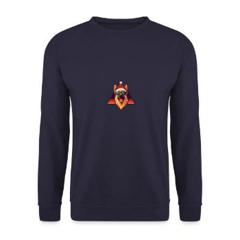 Berger Allemand Chien Noël Cool - Sweat-shirt Unisexe - marine - Devant - Alina (178cm) & Michal (187cm)