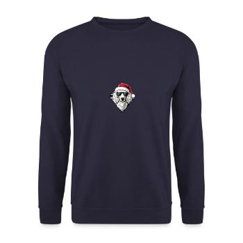 Pudel Hund Weihnachten Cool - Unisex Pullover - Navy - Vorne - Alina (178cm) & Michal (187cm)