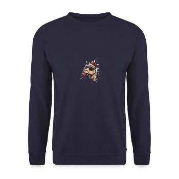 Kamel Weihnachten Lustig - Unisex Pullover - Navy - Vorne - Alina (178cm) & Michal (187cm)