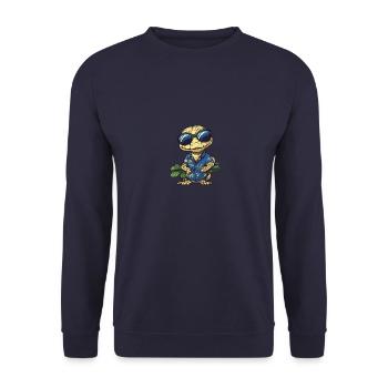 Serpent Cobra Bande Dessinée Cool Été - Sweat-shirt Unisexe - marine - Devant - Alina (178cm) & Michal (187cm)