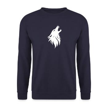 Wild wolf silhouette, wolf head - Unisex Sweatshirt - navy - Front - Alina (178cm) & Michal (187cm)