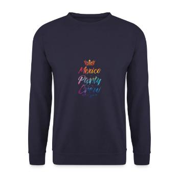 Mexiko Party Crew Bunt - Unisex Pullover - Navy - Vorne - Alina (178cm) & Michal (187cm)