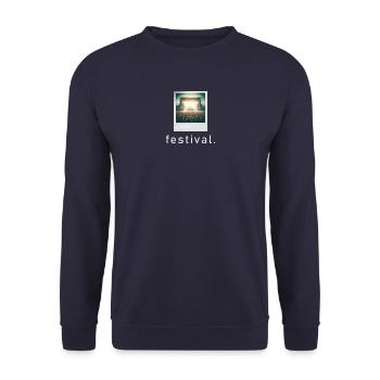 Festival Vibe Retro Foto - Unisex Pullover - Navy - Vorne - Alina (178cm) & Michal (187cm)