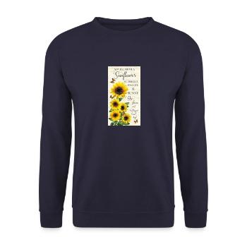 Timeless Treasures Advice From A Sunflower - Unisex Sweatshirt - navy - Front - Alina (178cm) & Michal (187cm)