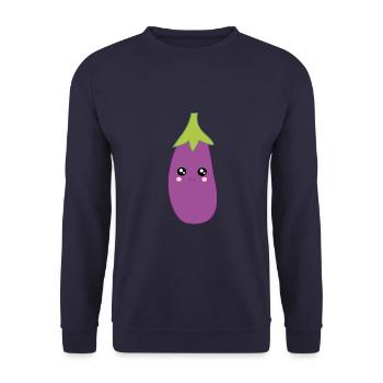 Aubergine Légume Costume Carnaval Carnaval - Sweat-shirt Unisexe - marine - Devant - Alina (178cm) & Michal (187cm)
