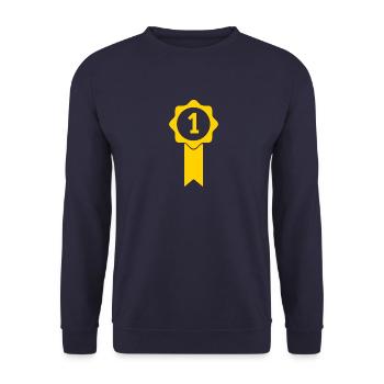 Medal cup badge winner champion first - Unisex Sweatshirt - navy - Front - Alina (178cm) & Michal (187cm)