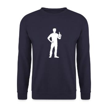 Bier Trinken Party - Unisex Pullover - Navy - Vorne - Alina (178cm) & Michal (187cm)