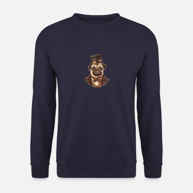 Steampunk Mops - Unisex Pullover - Navy