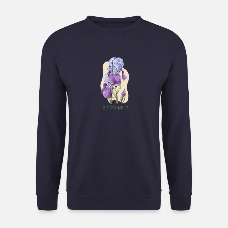 Iris botanical drawing - Unisex Sweatshirt - navy