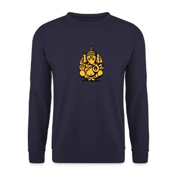 Ganesha Elephant No.04.2_2c - Unisex Sweatshirt - navy - Front - Alina (178cm) & Michal (187cm)