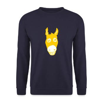 Smiling donkey yellow - Unisex Sweatshirt - navy - Front - Alina (178cm) & Michal (187cm)