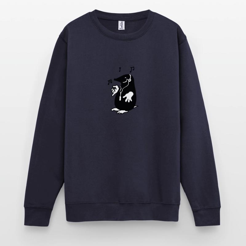 Maulwurf mit MP3-Man Unisex Pullover