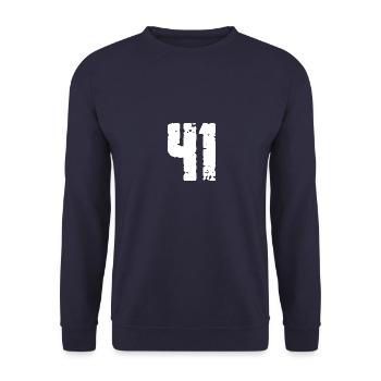 41 Zahl Vintage - Unisex Pullover - Navy - Vorne - Alina (178cm) & Michal (187cm)