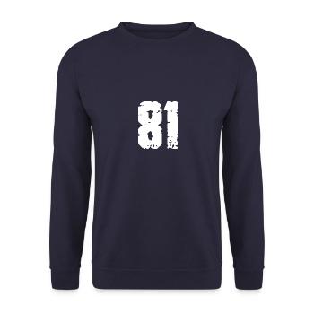 81 Zahl Vintage - Unisex Pullover - Navy - Vorne - Alina (178cm) & Michal (187cm)