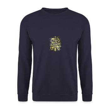 Faith Bible verse Bible verse Jesus Christ - Unisex Sweatshirt - navy - Front - Alina (178cm) & Michal (187cm)