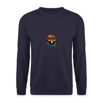 Eagle Head Portrait Cool - Unisex Sweatshirt - navy - Front - Alina (178cm) & Michal (187cm)